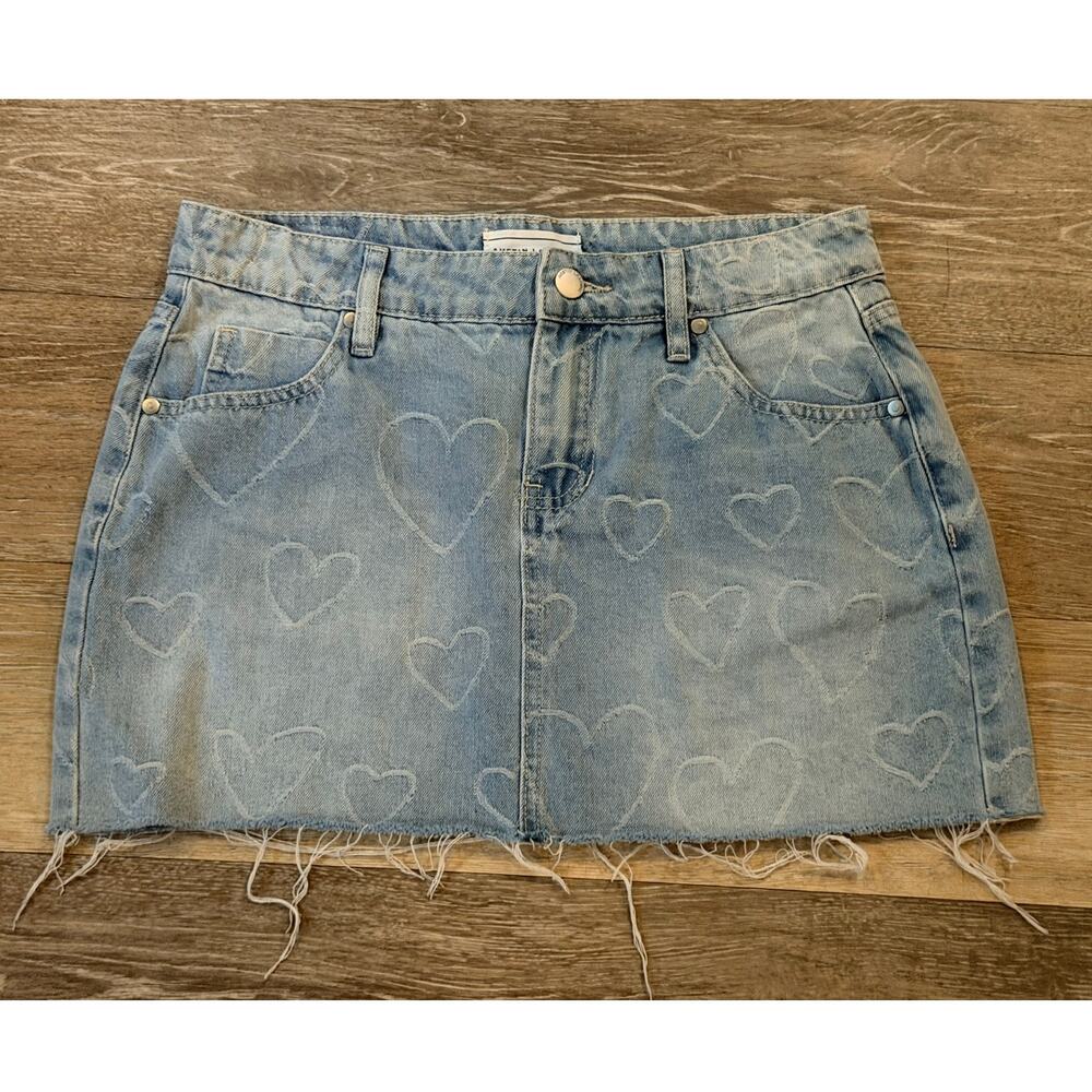 Austin Landing Denim Skirt with Hearts Size 3